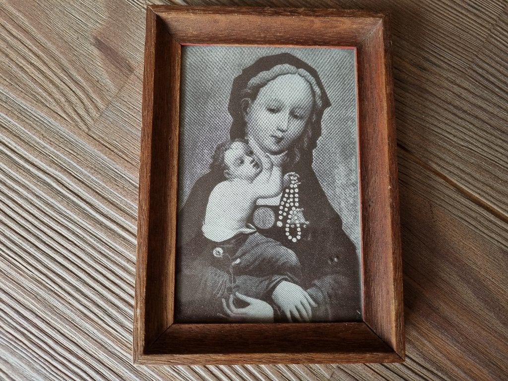 Kunst Lijst Madonna met kind Meester van de Heilige Veronica, Antiek en Kunst, Kunst | Schilderijen | Klassiek, Verzenden, Portret of Personen
