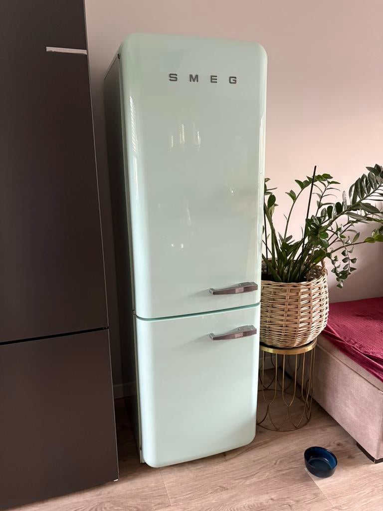 Smeg koelkast 193 hoog mint groen ( vriezer defect), Ophalen, 200 liter of meer, 60 cm of meer, 160 cm of meer