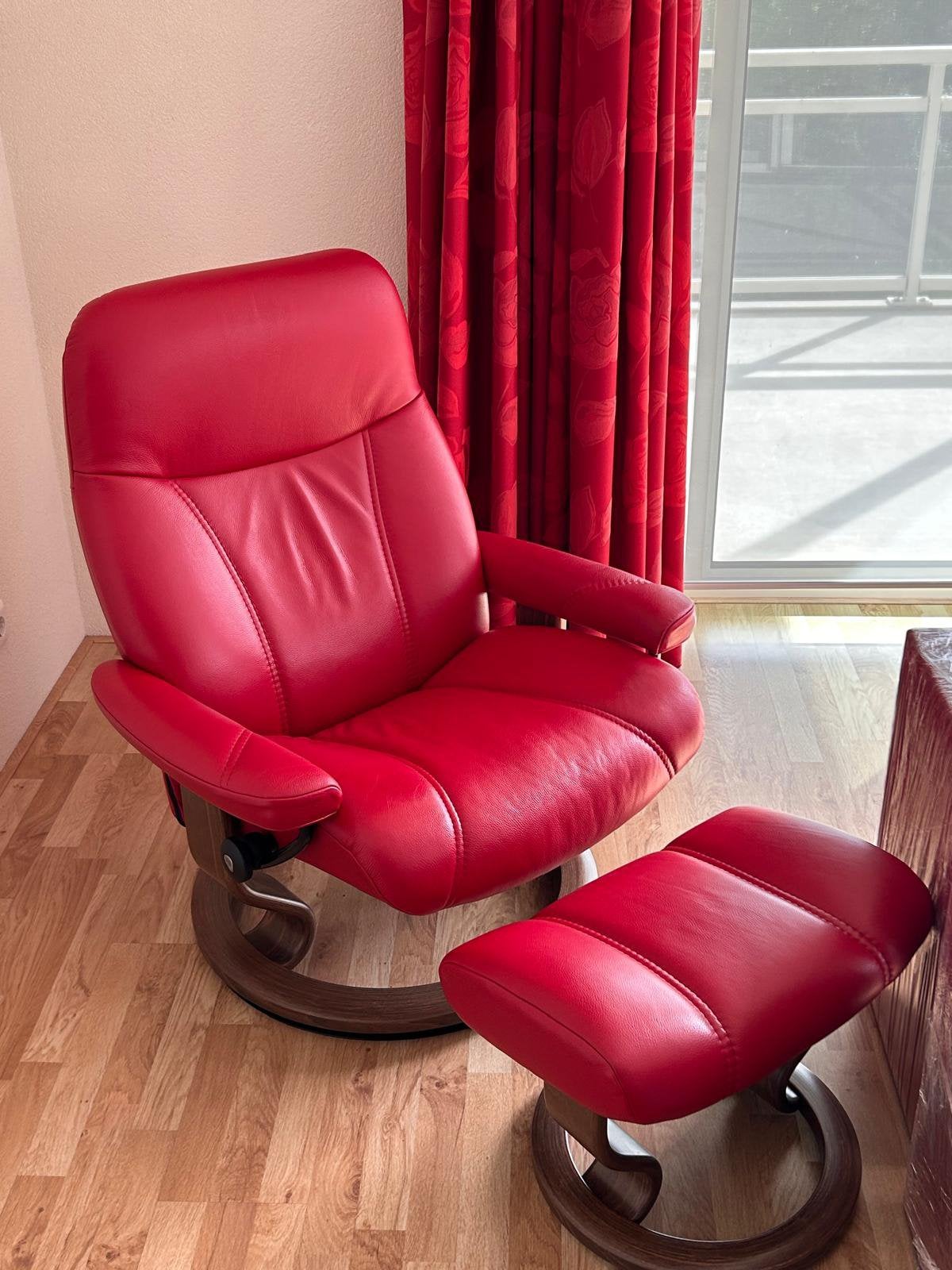 Stressless relexstoel consul classic rood, Ophalen, Zo goed als nieuw