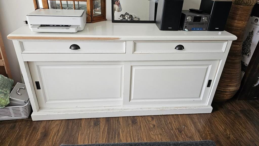 Witte opknap dressoir zwaar, Ophalen, Gebruikt, 25 tot 50 cm