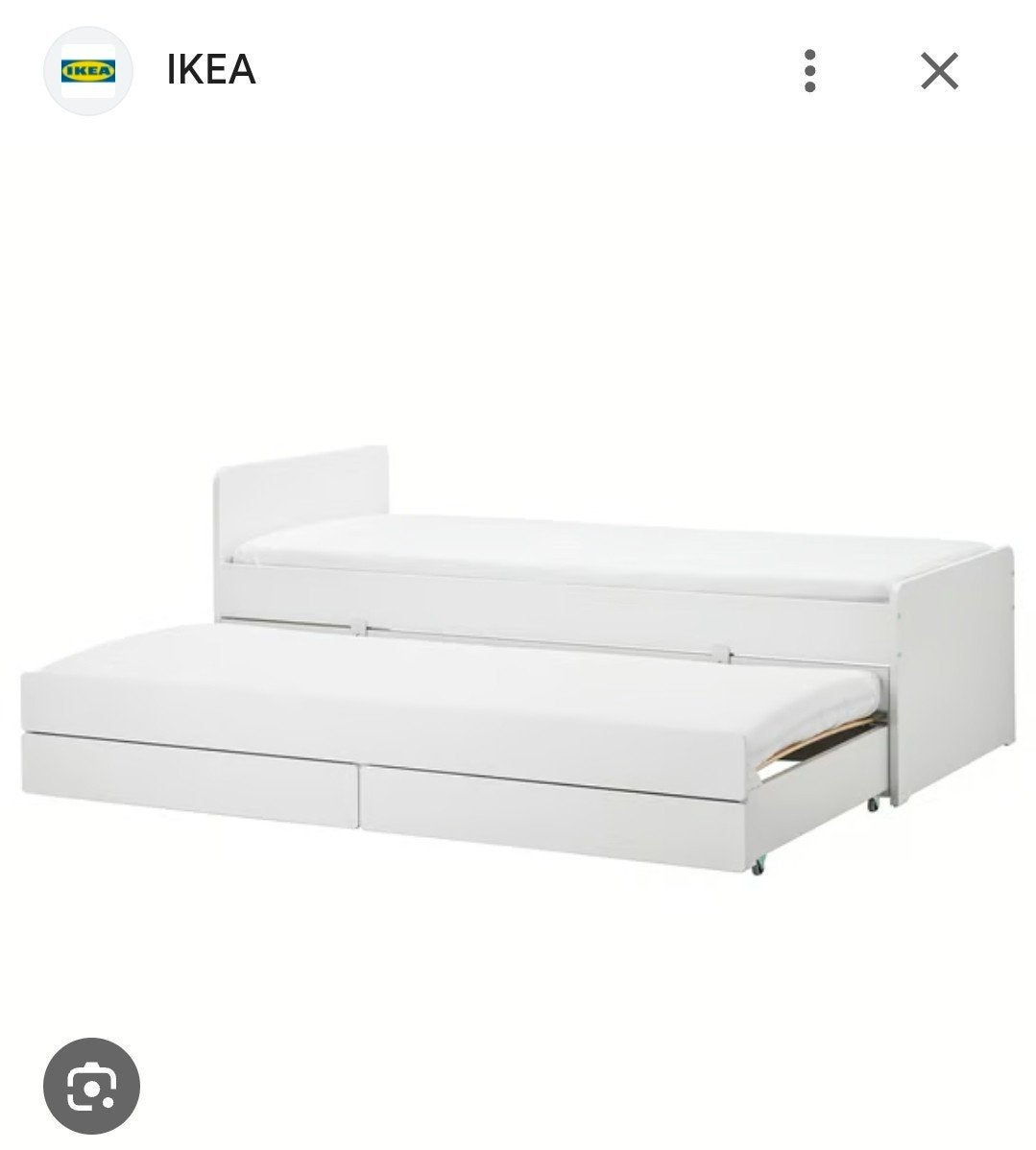IKEA Uitschuifbaar Bed met Lades - Wit, Ophalen
