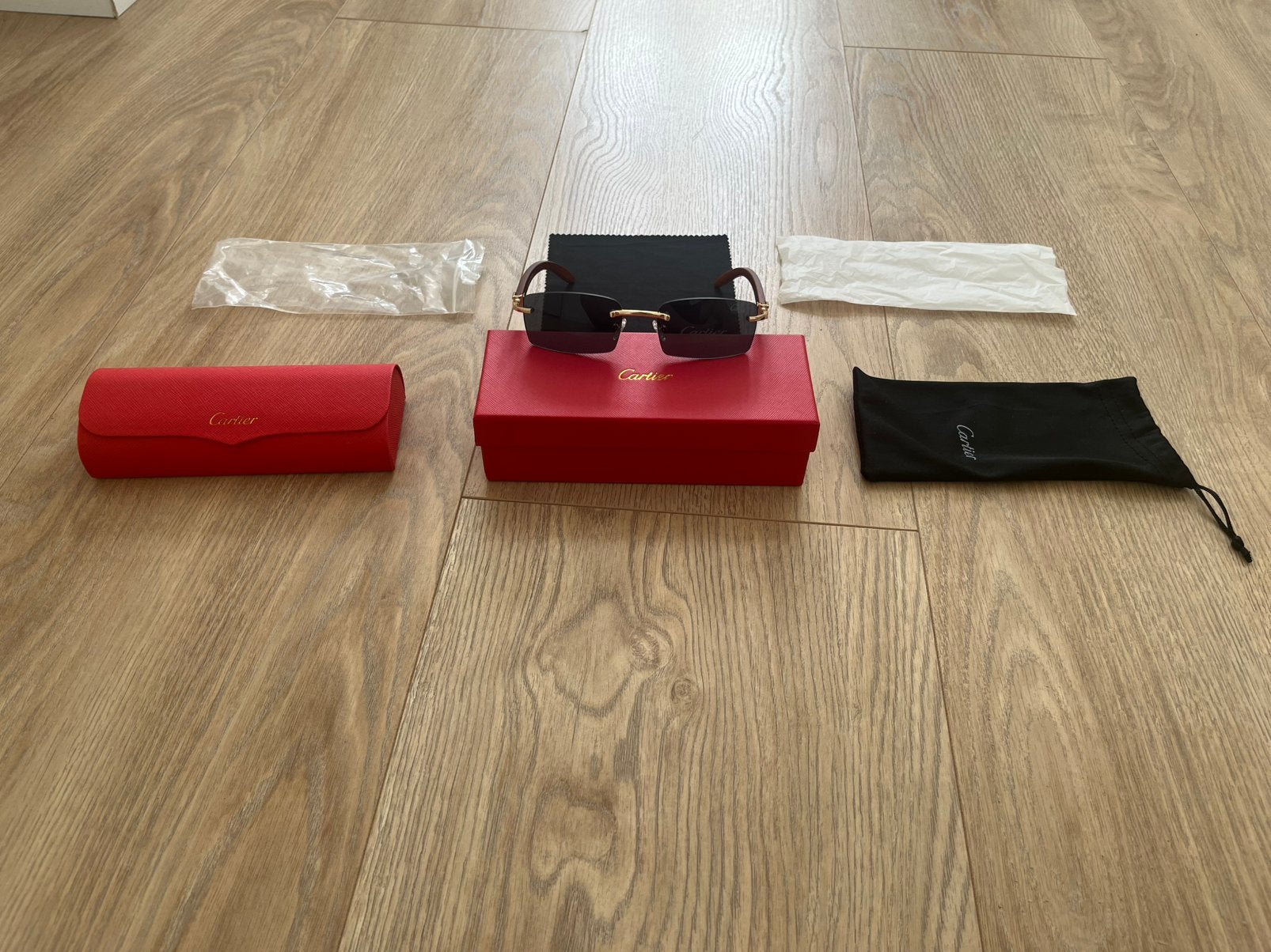 Cartier bril met houten pootjes, Overige merken, Verzenden, Zwart, Nieuw