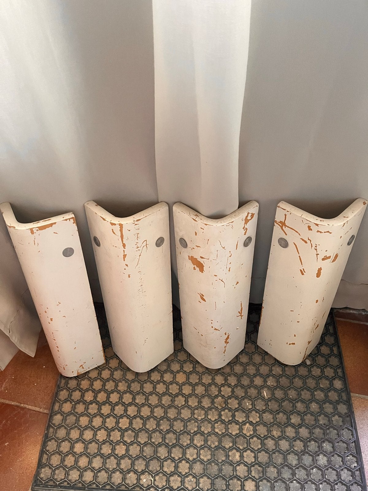 Auping Auronde senior poten bed 48cm hoog, Ophalen, Gebruikt, Wit, Tweepersoons