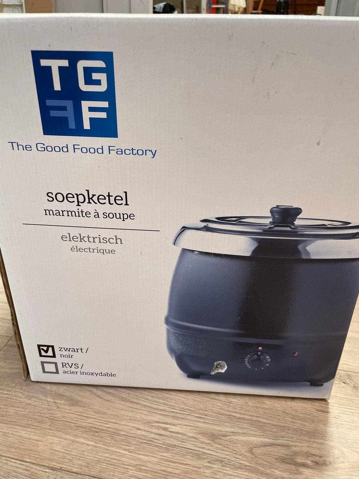 Nieuwe Zwarte Soepketel - 8 Liter, 450W, Bain Marie, Ophalen of Verzenden, Nieuw