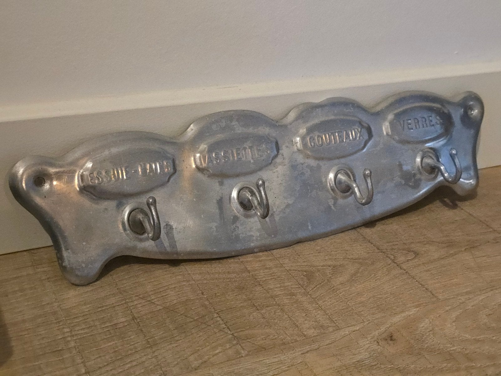 Zeldzaam antiek Art Deco aluminium Frans handdoekrekje €19, Ophalen of Verzenden