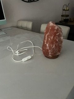 Aromavera Himalaya Zoutlamp, Natuurlijk materiaal, 23 cm, Nieuw, Met schakelaar