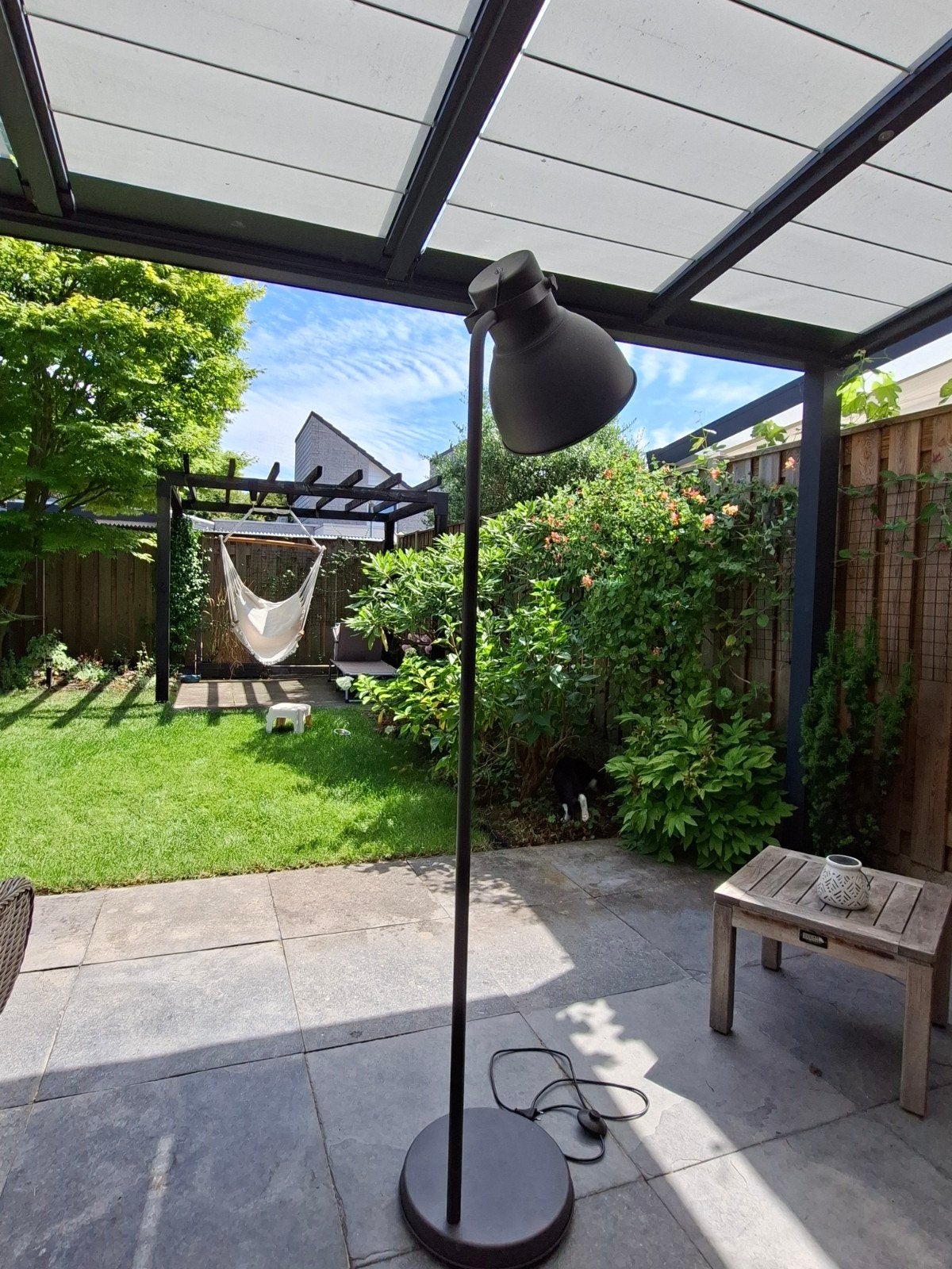 Ikea Hektar vloerlamp - Donkergrijs, industrieel design, Ophalen, Gebruikt, E27 (groot), Metaal