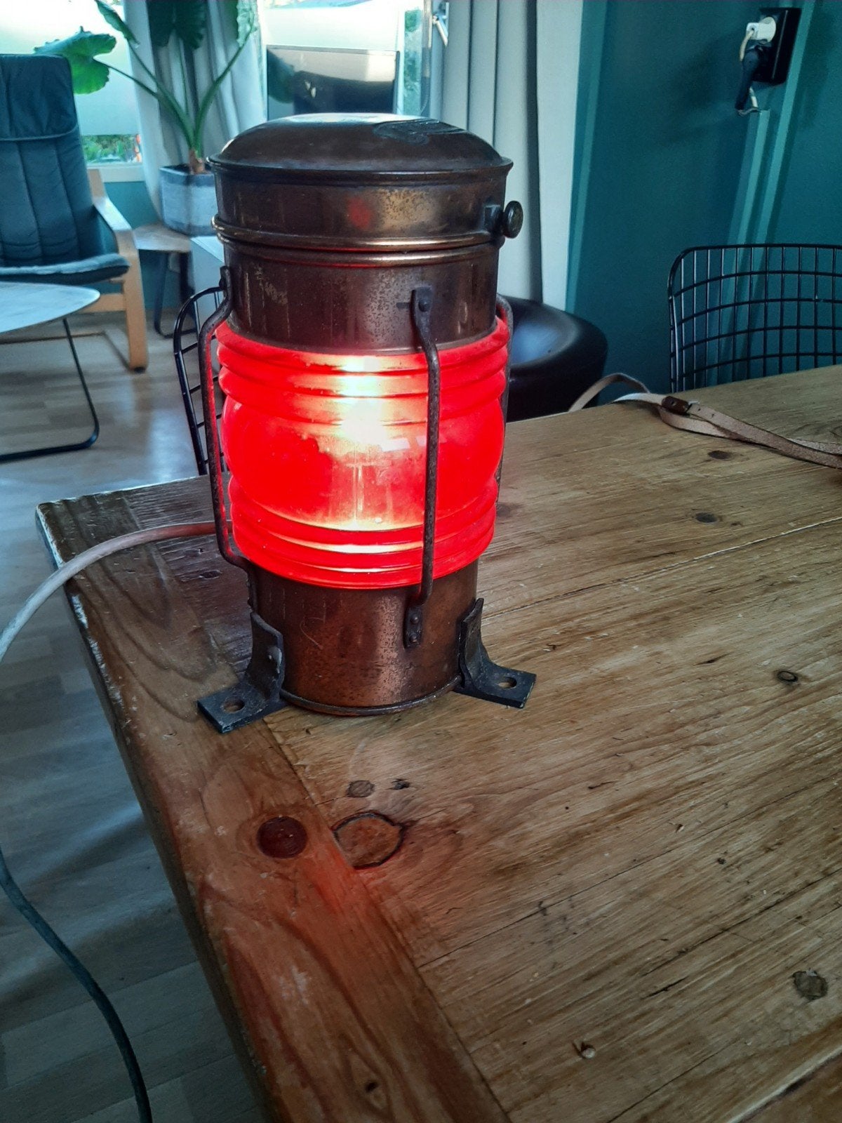Vintage Koperen Ankerlicht Scheepslamp - Maritieme Decoratie, Ophalen of Verzenden