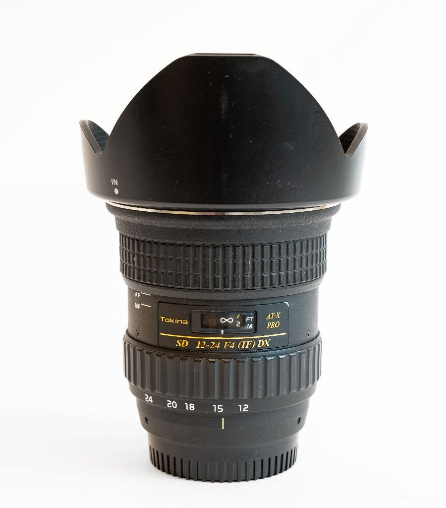 Tokina 12-24mm F/4 AT-X Pro voor Nikon DX, Audio, Tv en Foto, Gebruikt, Tokina, Zonnekap, Nikon F-mount