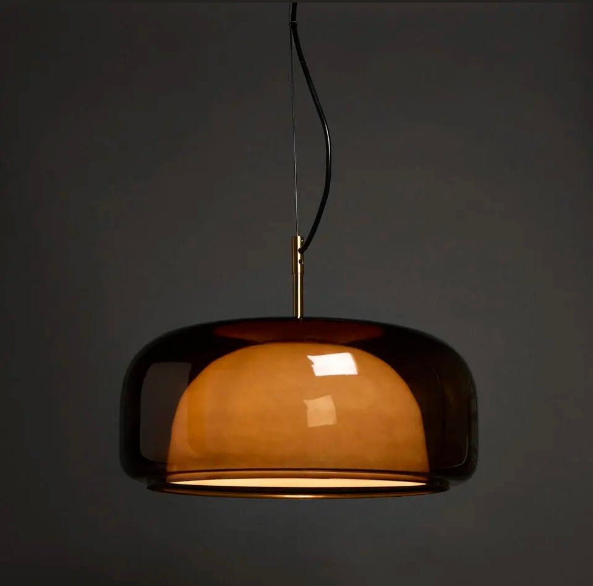 Hanglamp Vari Donker Bruin, Ophalen, Nieuw, Glas, E27 (groot)