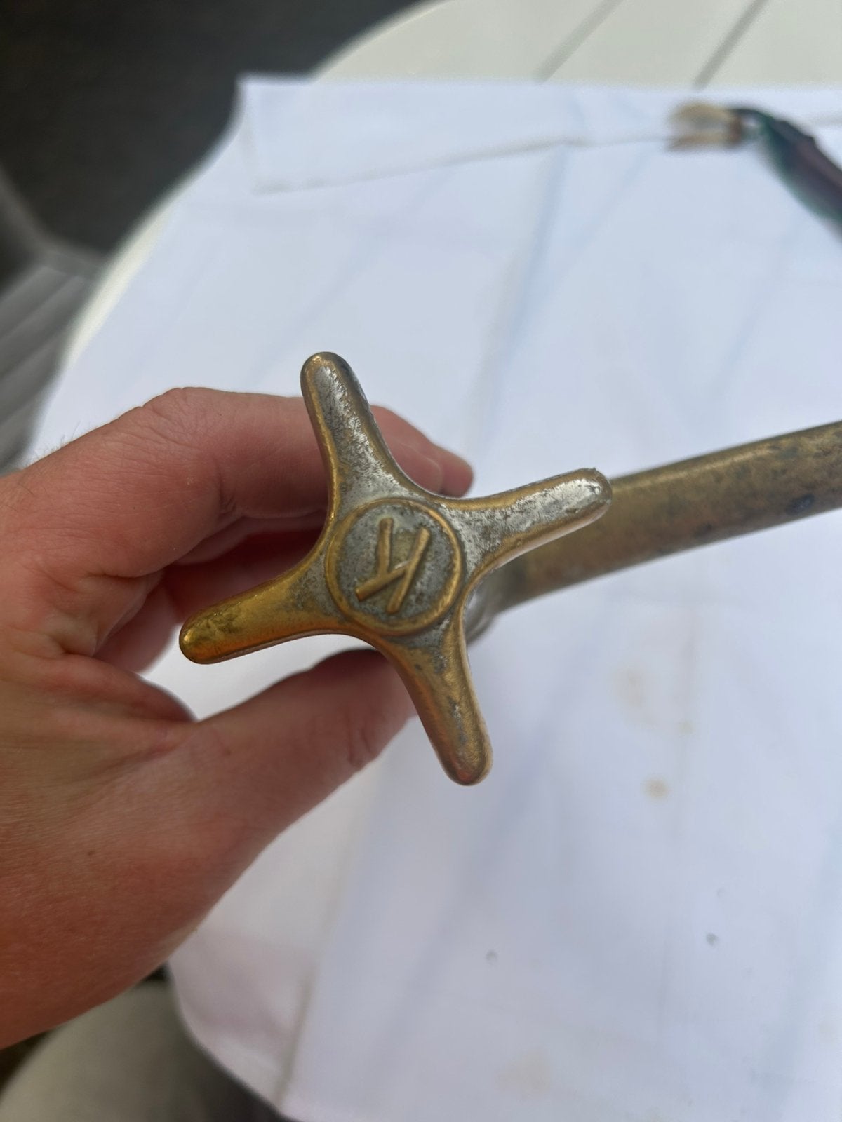 Antieke wastafelkraan, Antiek en Kunst, Ophalen of Verzenden