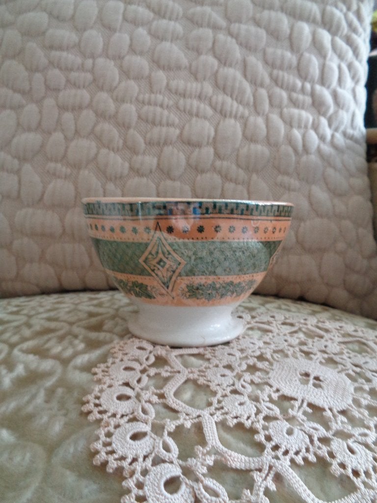 Brocante Groen Oranje Spoelkom ** Mimosa **, Ophalen of Verzenden