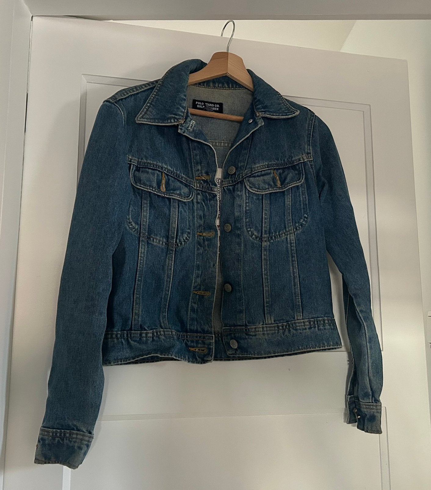 Ralph Lauren spijkerjack mt S, Kleding | Dames, Ophalen of Verzenden, Zo goed als nieuw, Blauw