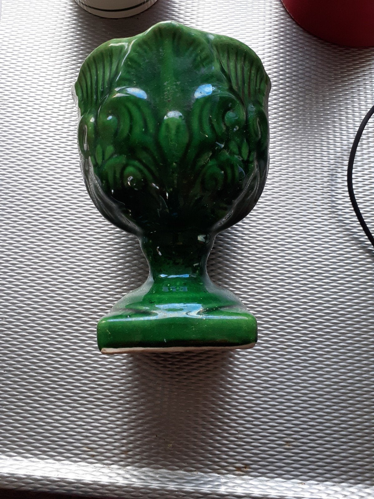 Vintage Groene Keramische Bloempot/Vaas, Ophalen of Verzenden