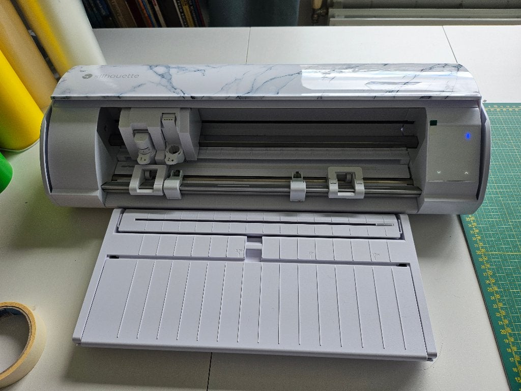 Silhouette Cameo 5 + grote hoeveelheid folie en accessoires, Ophalen, Gereedschap of Toebehoren, Elektrisch, Zo goed als nieuw