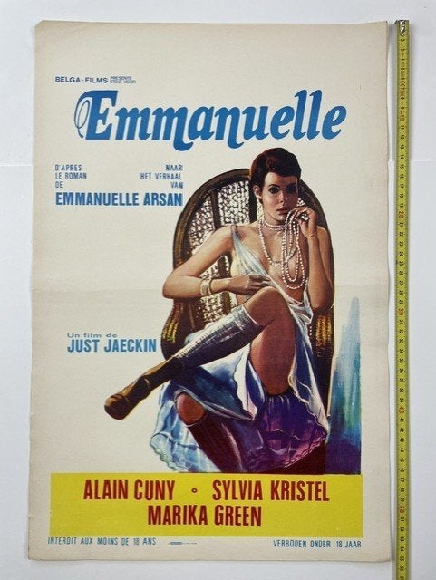 poster Sylvia Kristel 'Emanuelle' 1974 (1e Emanuelle!), Ophalen of Verzenden, Zo goed als nieuw, A1 t/m A3