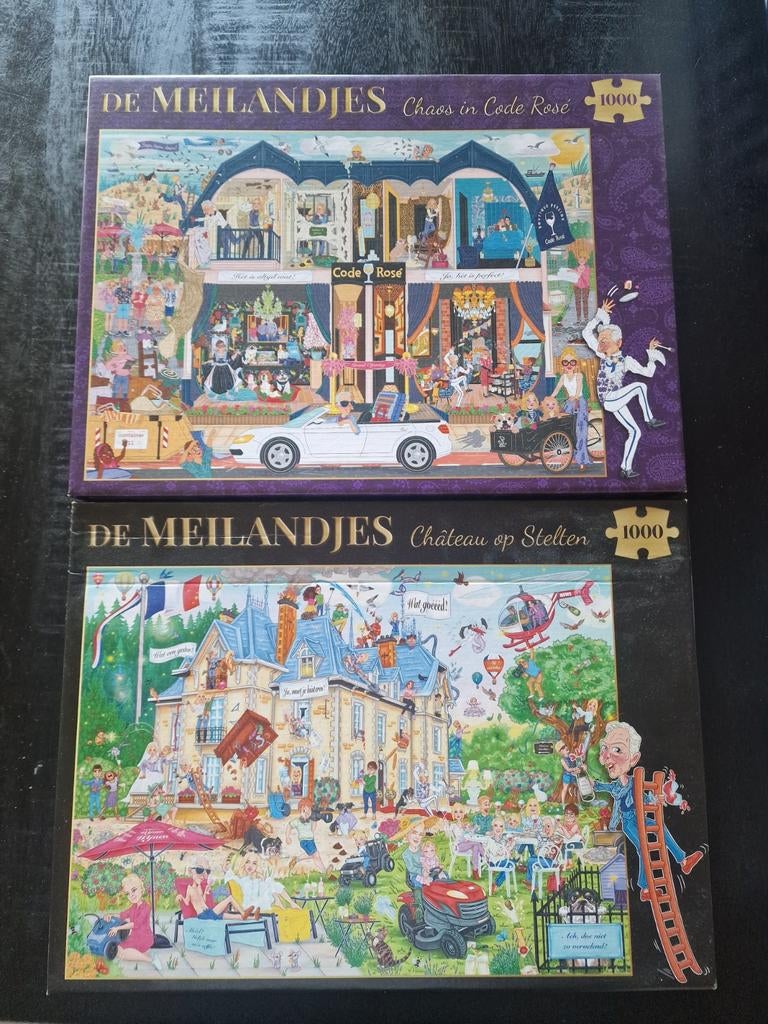 2 Meilandjes puzzels - Chaos in Code Rosé & Château op St, Ophalen of Verzenden, 500 t/m 1500 stukjes, Zo goed als nieuw, Legpuzzel