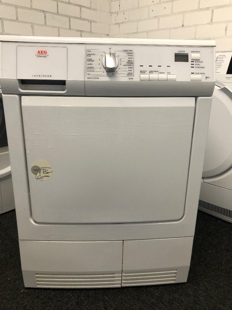 Wasdroger AEG 7kg Lavatherm condensdroger MET GARANTIE, Witgoed en Apparatuur, Ophalen, 6 tot 8 kg, Gebruikt, Anti-kreukfase