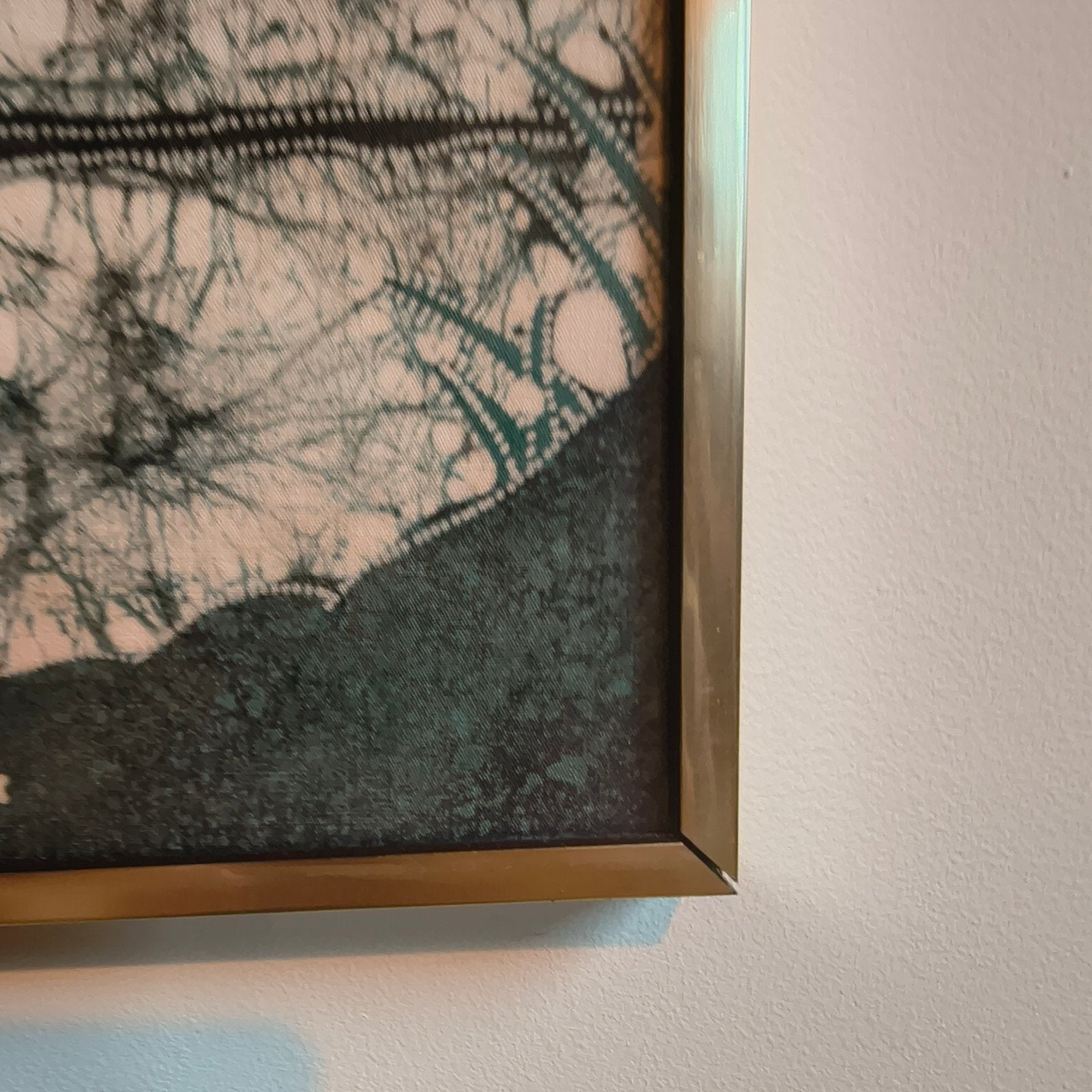 Ingelijst Batik Schilderij - Aziatisch Landschap, Antiek en Kunst, Ophalen, Geschilderd, Meerkleurig, Overige herkomsten