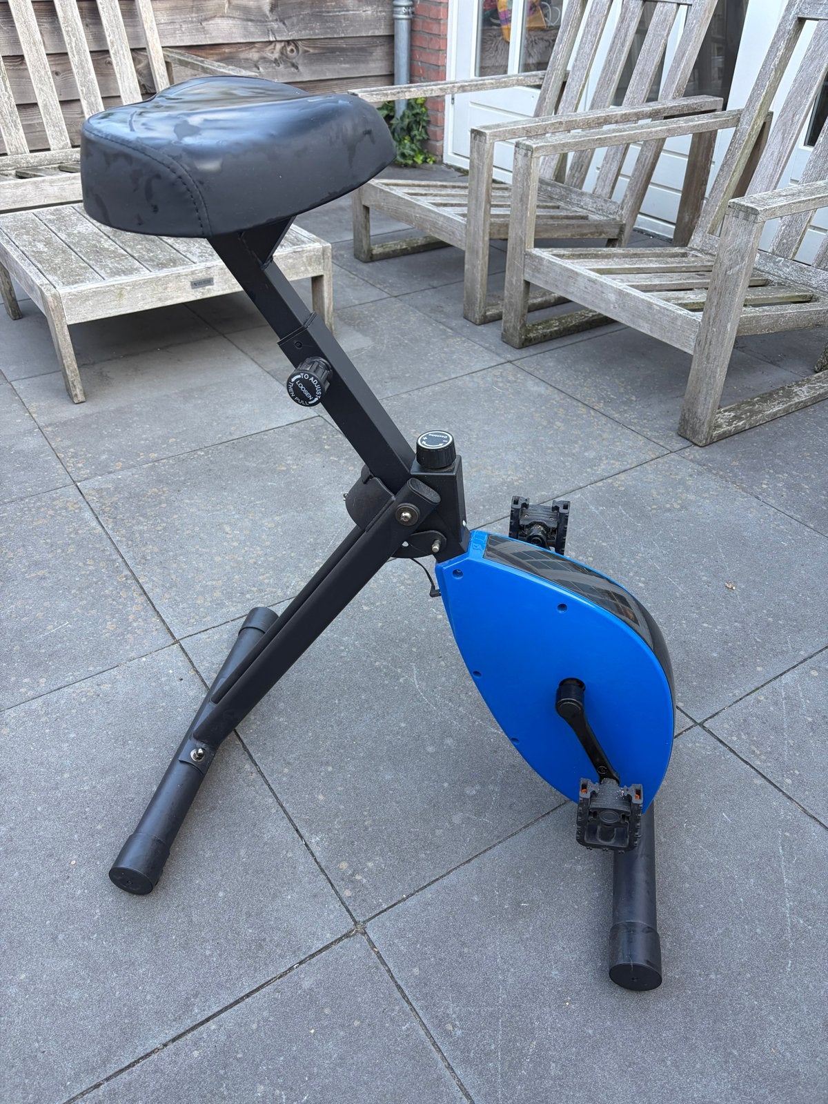 Deskbike Hometrainer Bureaufiets blauw/zwart, Ophalen, Gebruikt, Metaal, Benen