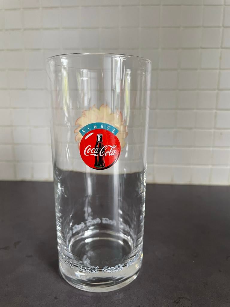 Vintage Coca-Cola glas met zonnetje - 'Always Coca-Cola', Ophalen of Verzenden