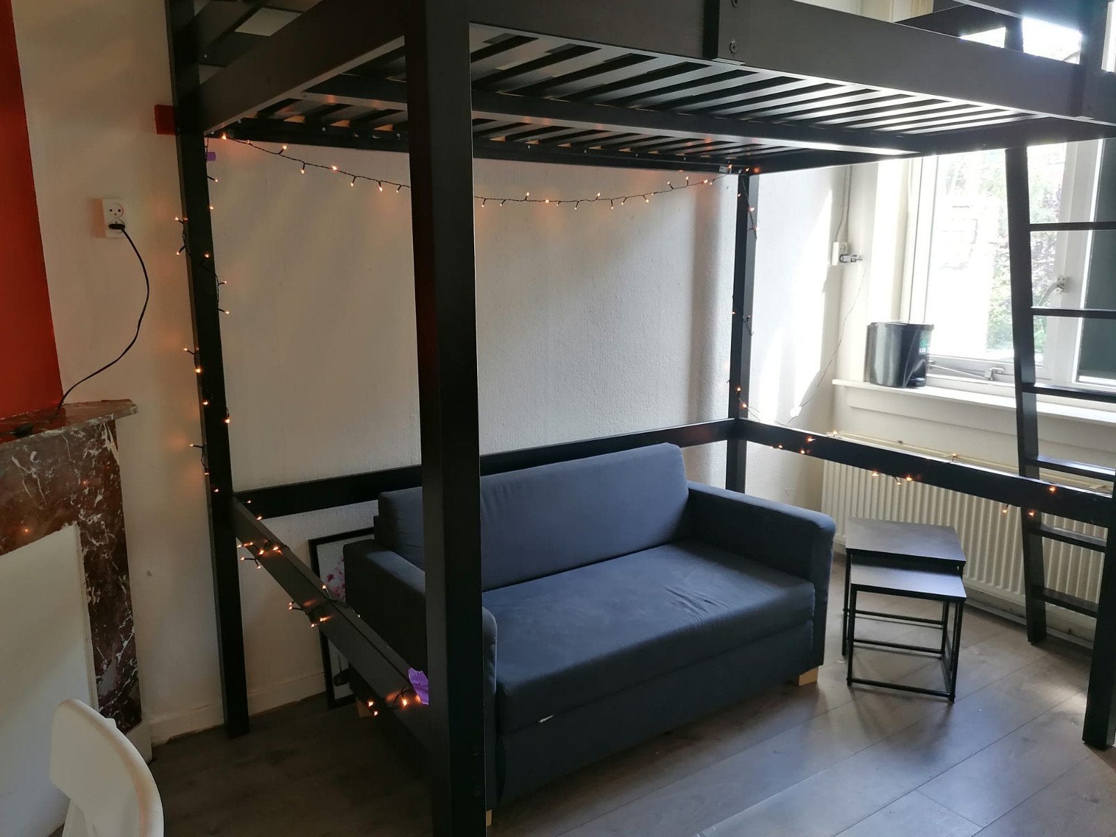 Nette tweepersoons hoogslaper IKEA, Hoogslaper, Tweepersoons, Zo goed als nieuw, 140 cm
