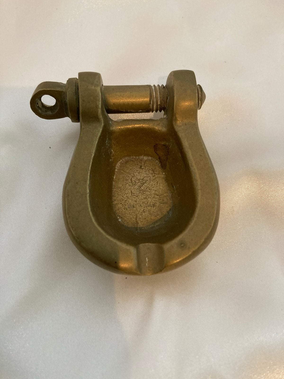 Asbak D-Sluiting ,massief messing, Smit Tak 7x6 cm, Ophalen of Verzenden
