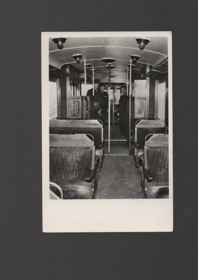 Voorschoten interieur Tram Blauwe Tram Uitg Foto F Reekers, Ophalen of Verzenden, 1940 tot 1960, Ongelopen, Zuid-Holland