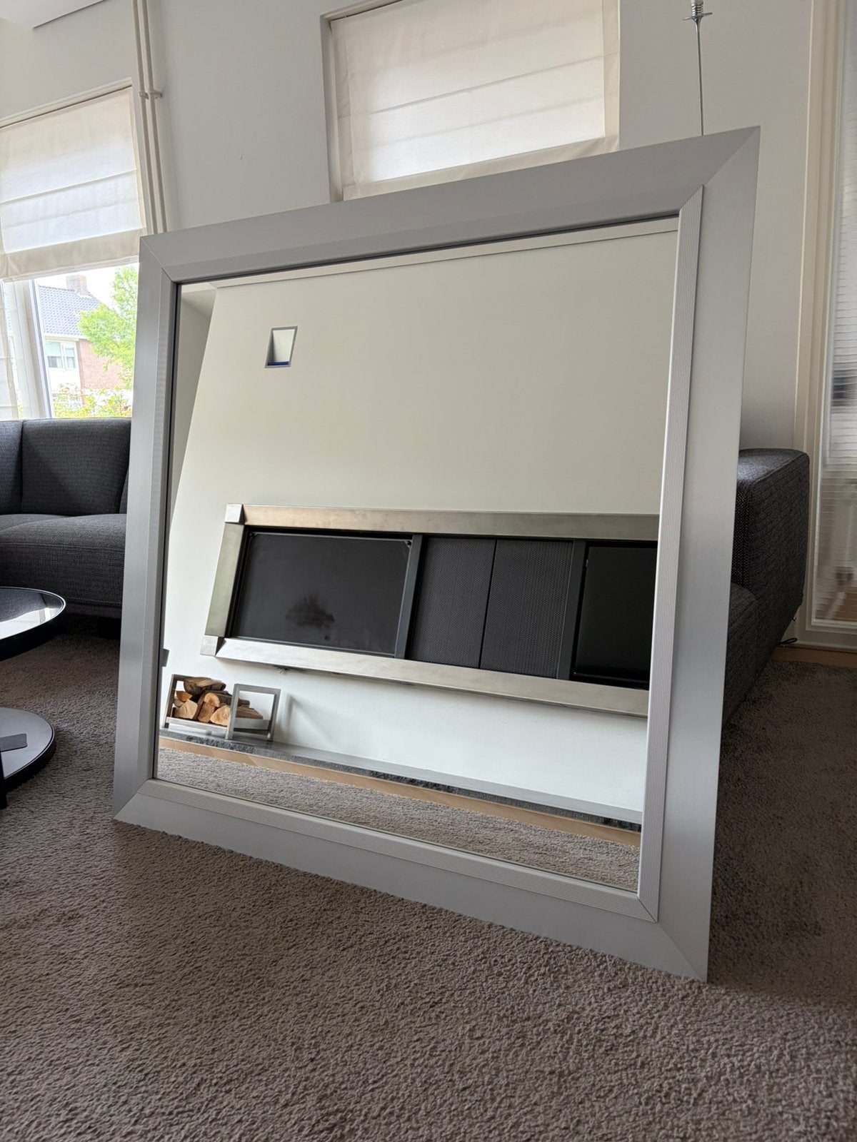 Ycami design spiegel 114cm x 114cm, Ophalen, 100 tot 150 cm, Vierkant, Zo goed als nieuw