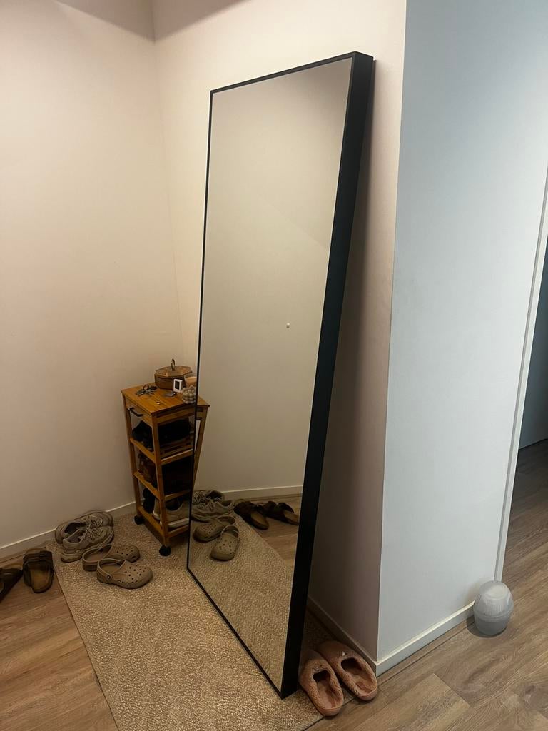 Ikea Hovet Spiegel zwart 78x196cm, Huis en Inrichting, Woonaccessoires | Spiegels, Ophalen, Zo goed als nieuw, 75 tot 100 cm, 150 tot 200 cm