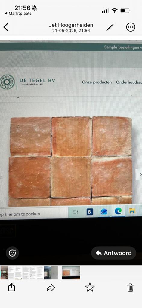 Partij nieuwe Zelliges terracotta tegels ca 4 m2, Doe-het-zelf en Verbouw, Tegels, Ophalen, Nieuw, Minder dan 20 cm, Minder dan 20 cm