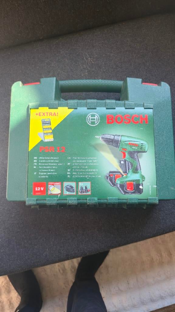 Bosch PSR 12 Accuboormachine met Koffer en Lader, Gebruikt, Variabele snelheid, Ophalen of Verzenden, Boor- en Schroefmachine