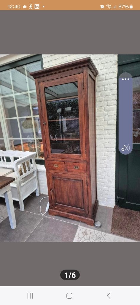 Vitrine kast Teakhout, Ophalen