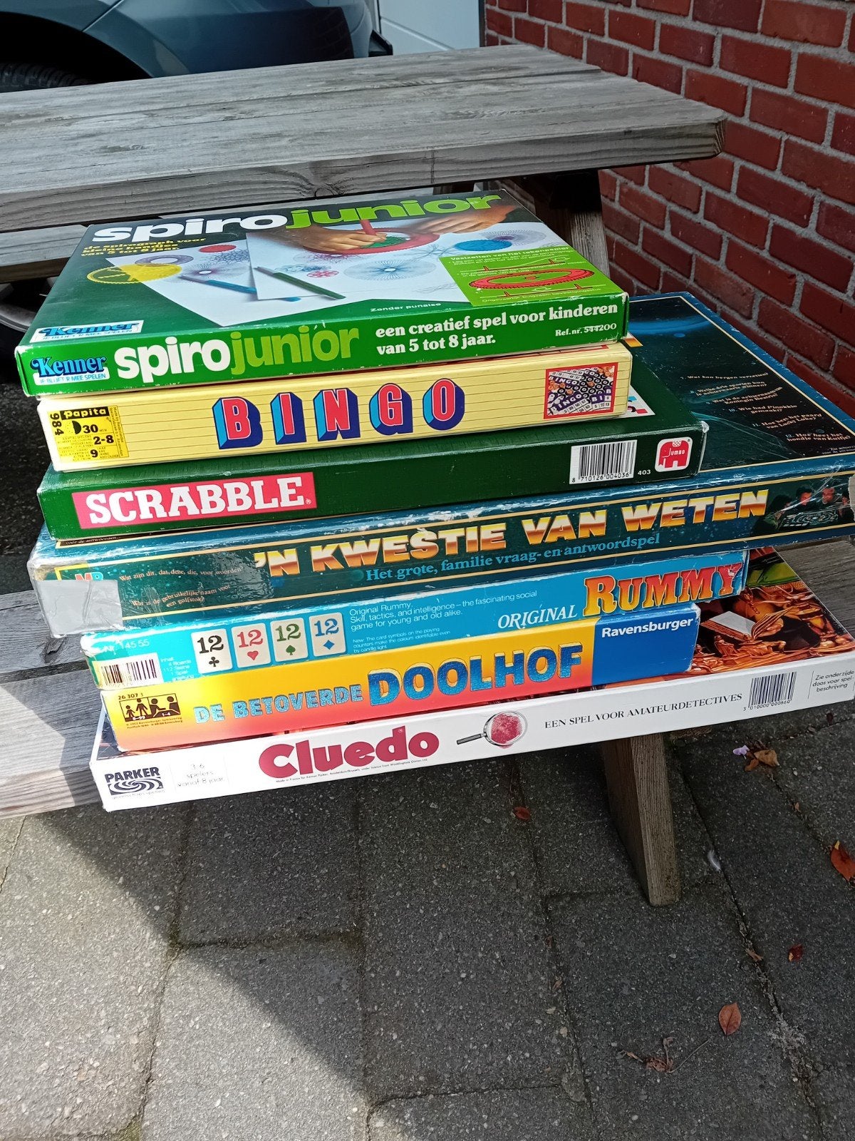 Bordspellenpakket: Cluedo, Rummikub, Scrabble, Bingo en meer, Vijf spelers of meer, Ophalen of Verzenden, Gebruikt