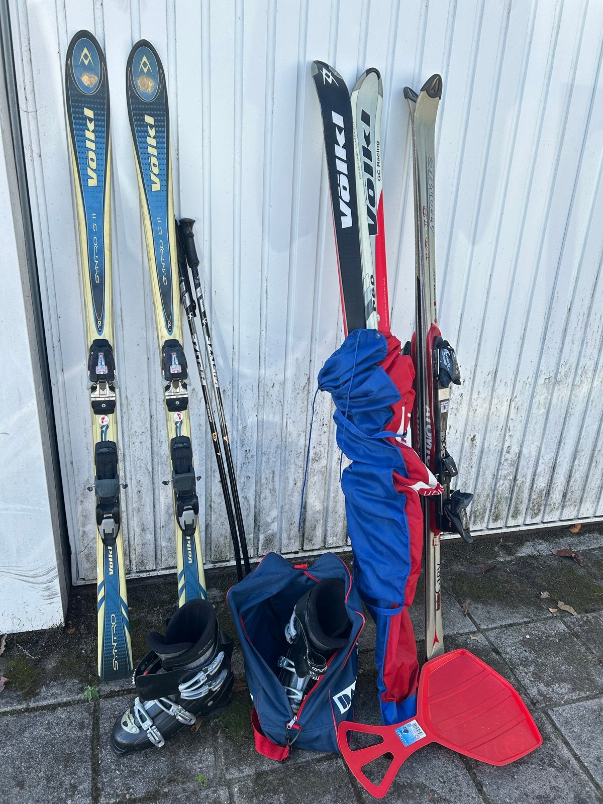 Volkl ski's met schoenen en stokken - complete set, Overige merken, 160 tot 180 cm, Gebruikt, Ophalen of Verzenden