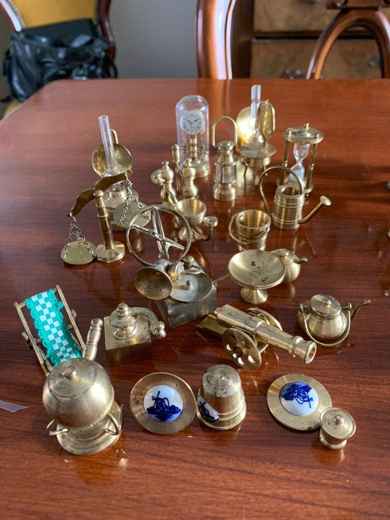 Verzameling van miniatuur messing en koperen voorwerpen, Ophalen of Verzenden, Koper