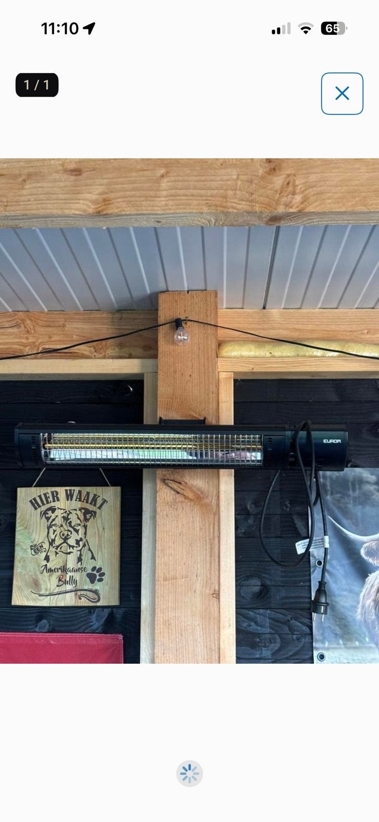 Eurom terrasverwarmer 2500w, Tuin en Terras, Ophalen, Zo goed als nieuw