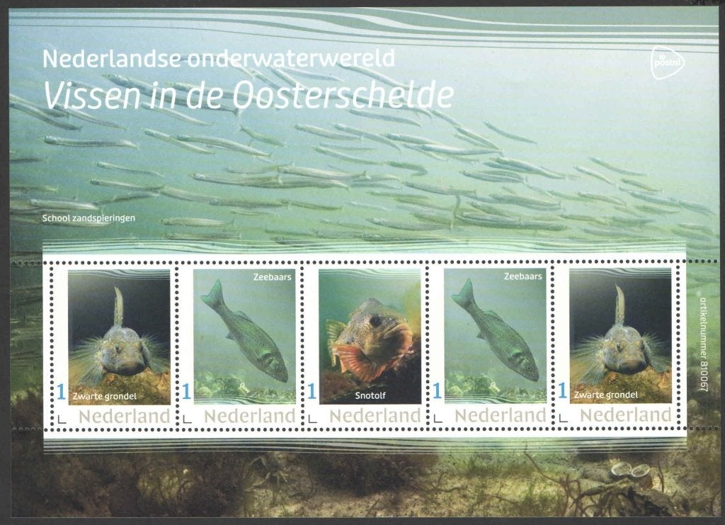 Nederlandse Onderwaterwereld: Vissen in de Oosterschelde, Ophalen of Verzenden, Na 1940, Postfris