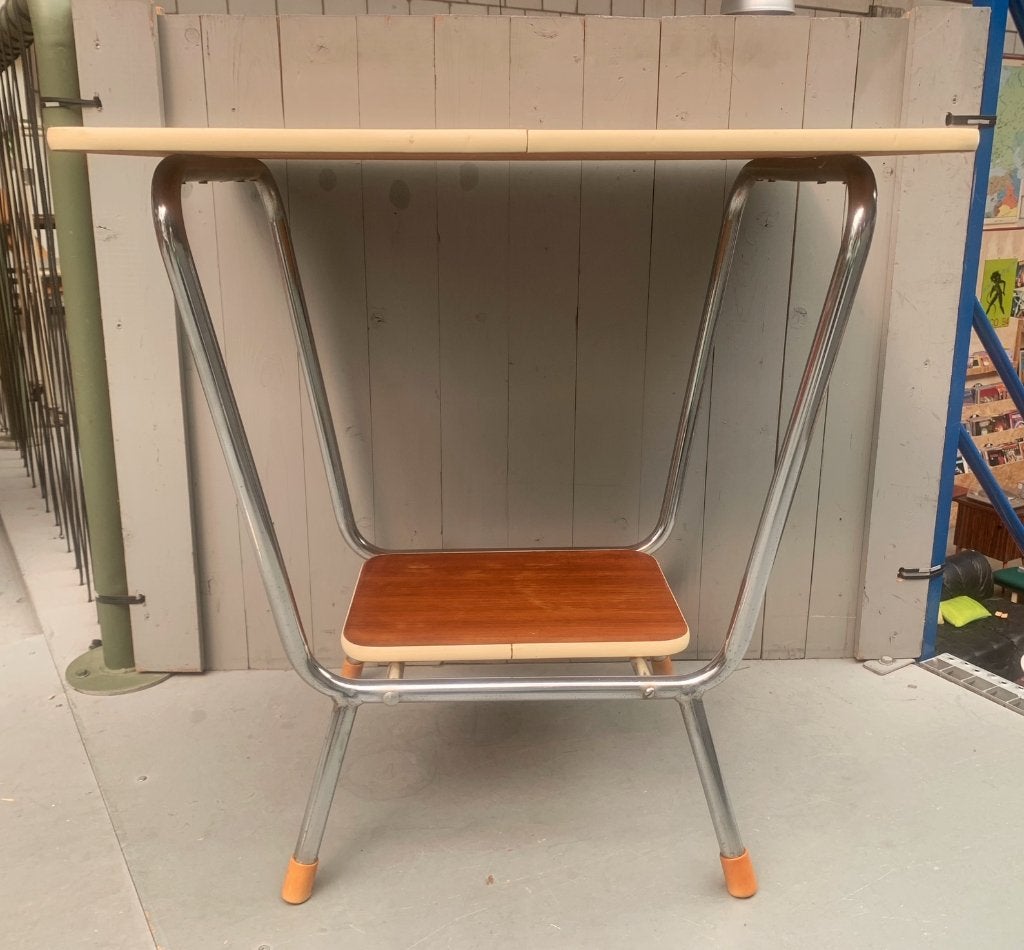 Audiotafel met chromen poten - vintage retro tafel kastje, Gebruikt, 50 tot 100 cm, Onbekend, 25 tot 50 cm