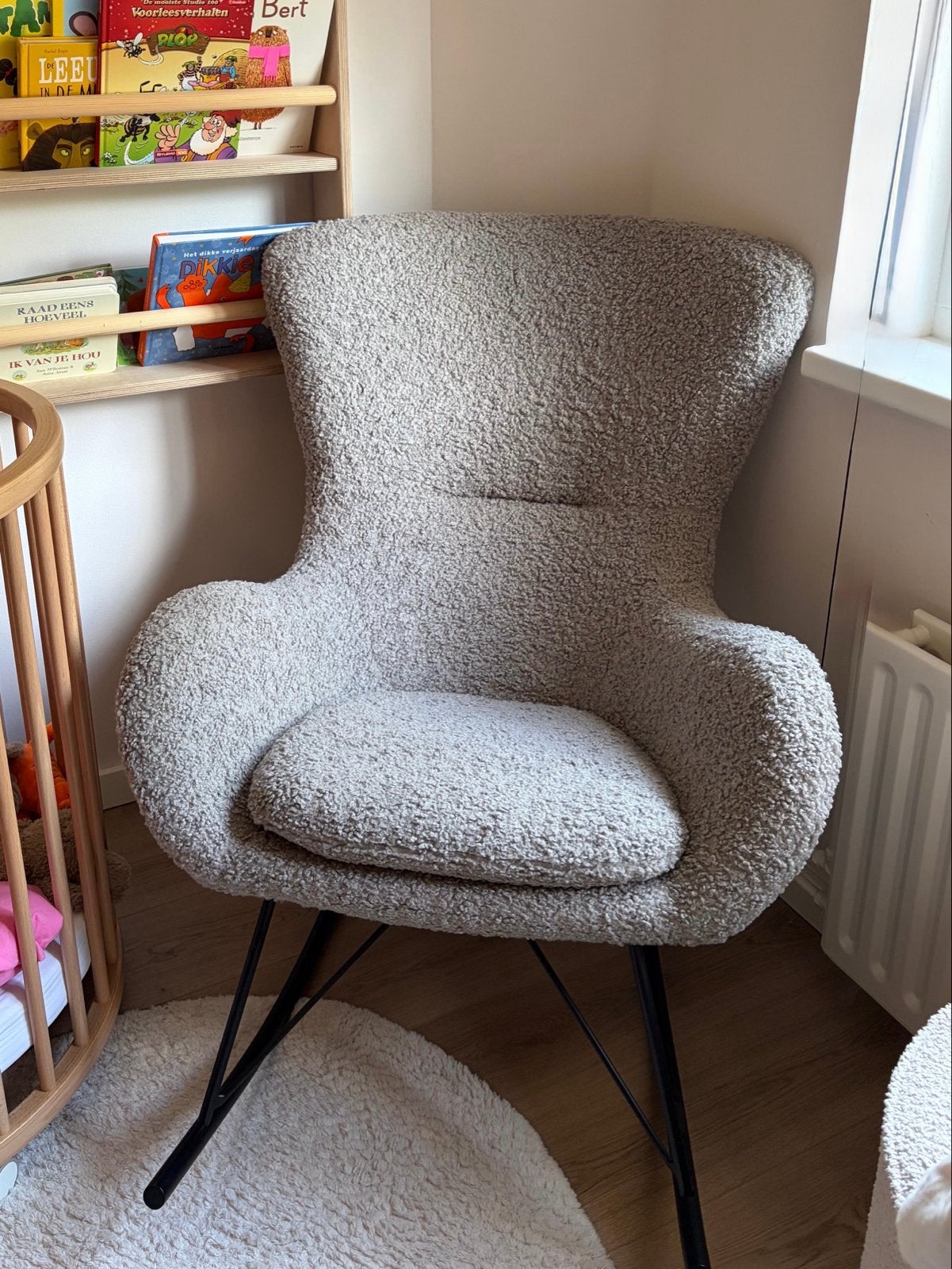 Westwing Schommelstoel Teddy, Huis en Inrichting, Stoelen, Ophalen, Zo goed als nieuw, Eén, Stof