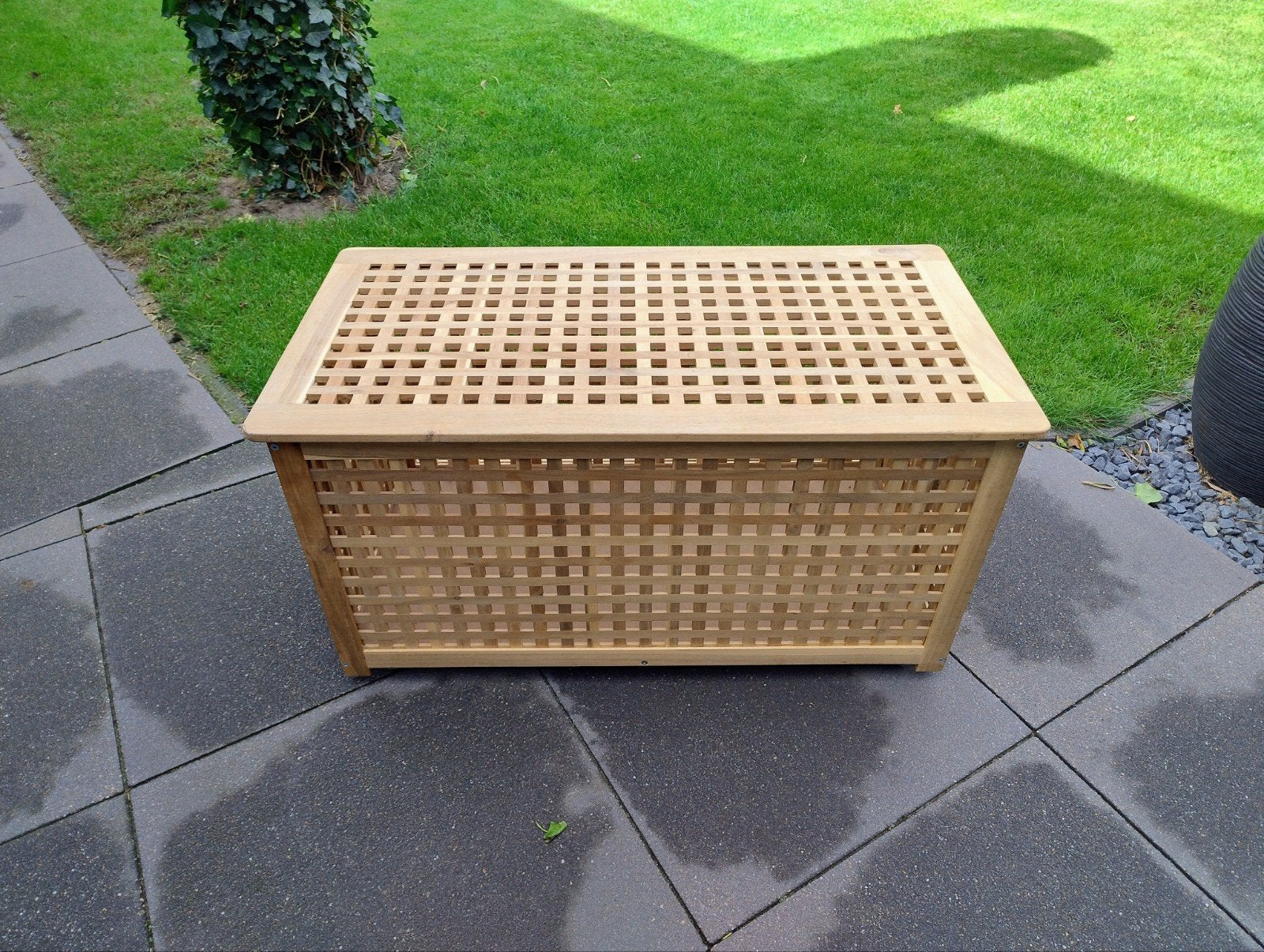 IKEA HOL Opbergtafel / Kist met wieltjes - Acaciahout, 50 – 75, 50 tot 100 cm, Ophalen of Verzenden, Zo goed als nieuw