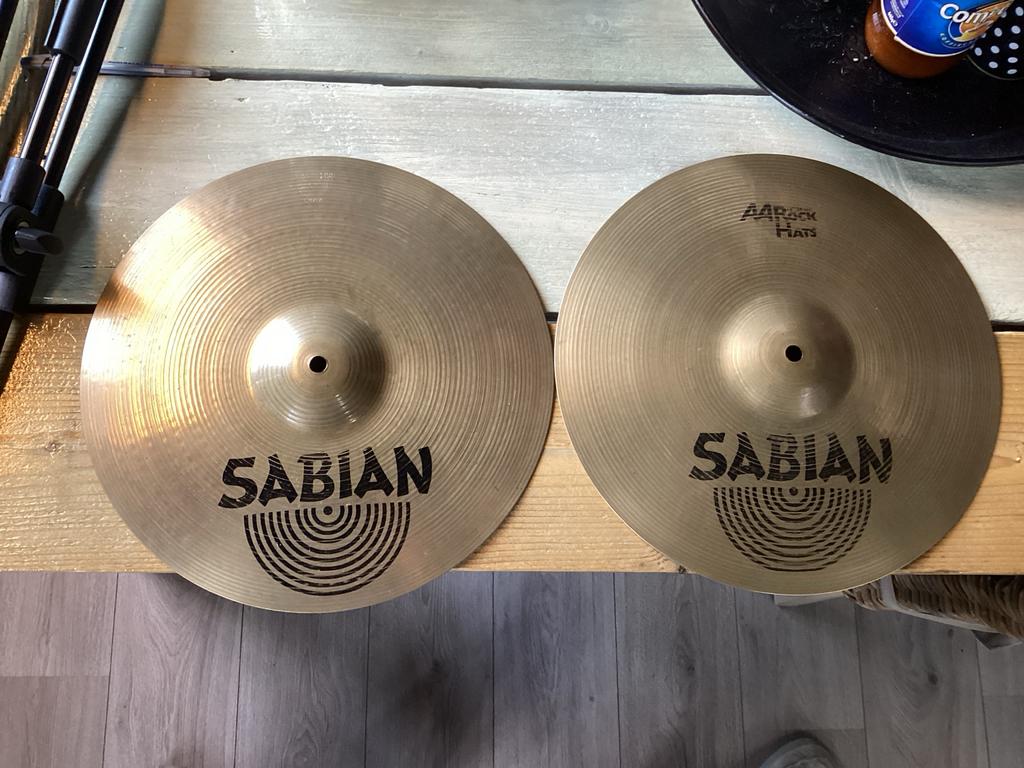 Sabian AA Rock Hats 14 inch Hi-Hat Bekkens, Ophalen of Verzenden, Gebruikt