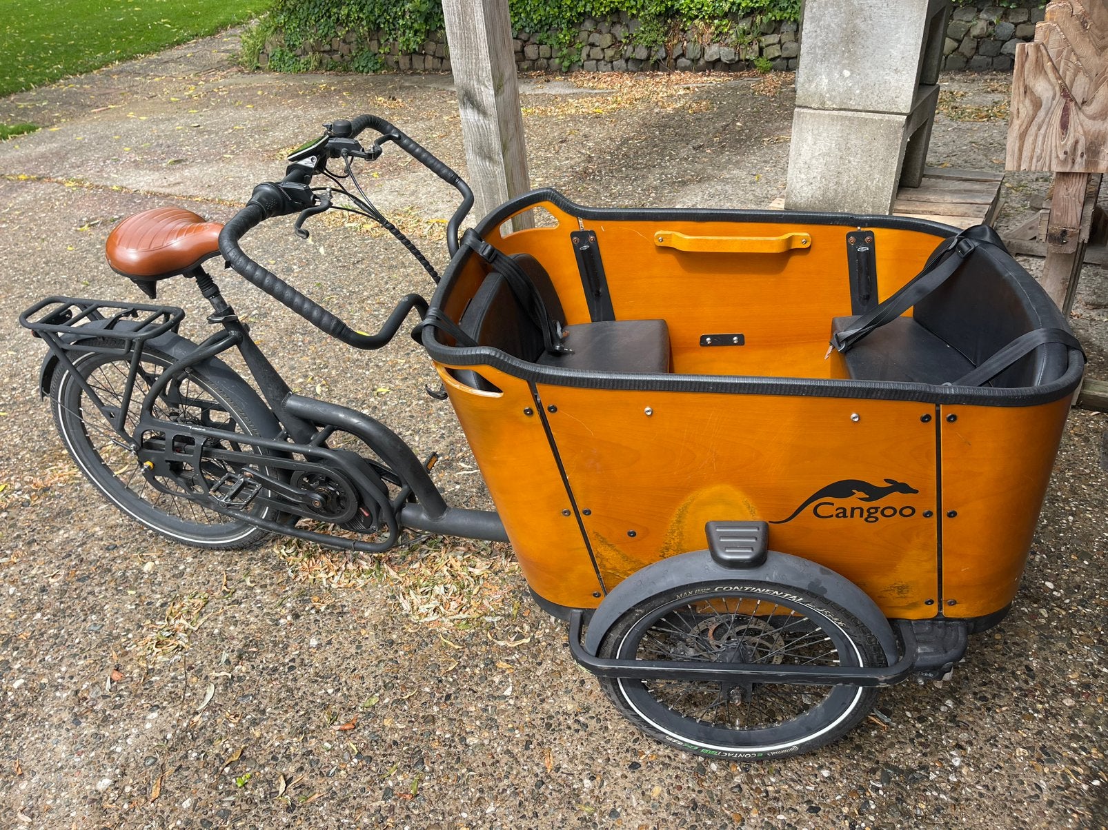 Cangoo Buckle bakfiets, Fietsen en Brommers, Fietsen | Bakfietsen, Gebruikt, Overige merken, 4 kinderen of meer, Elektrisch, Schijfrem