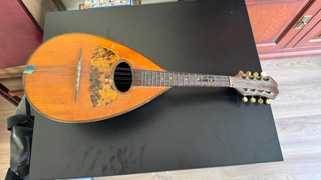 Vintage mandoline met schildpad inleg, Muziek en Instrumenten, Snaarinstrumenten | Mandolines, Ophalen, Gebruikt