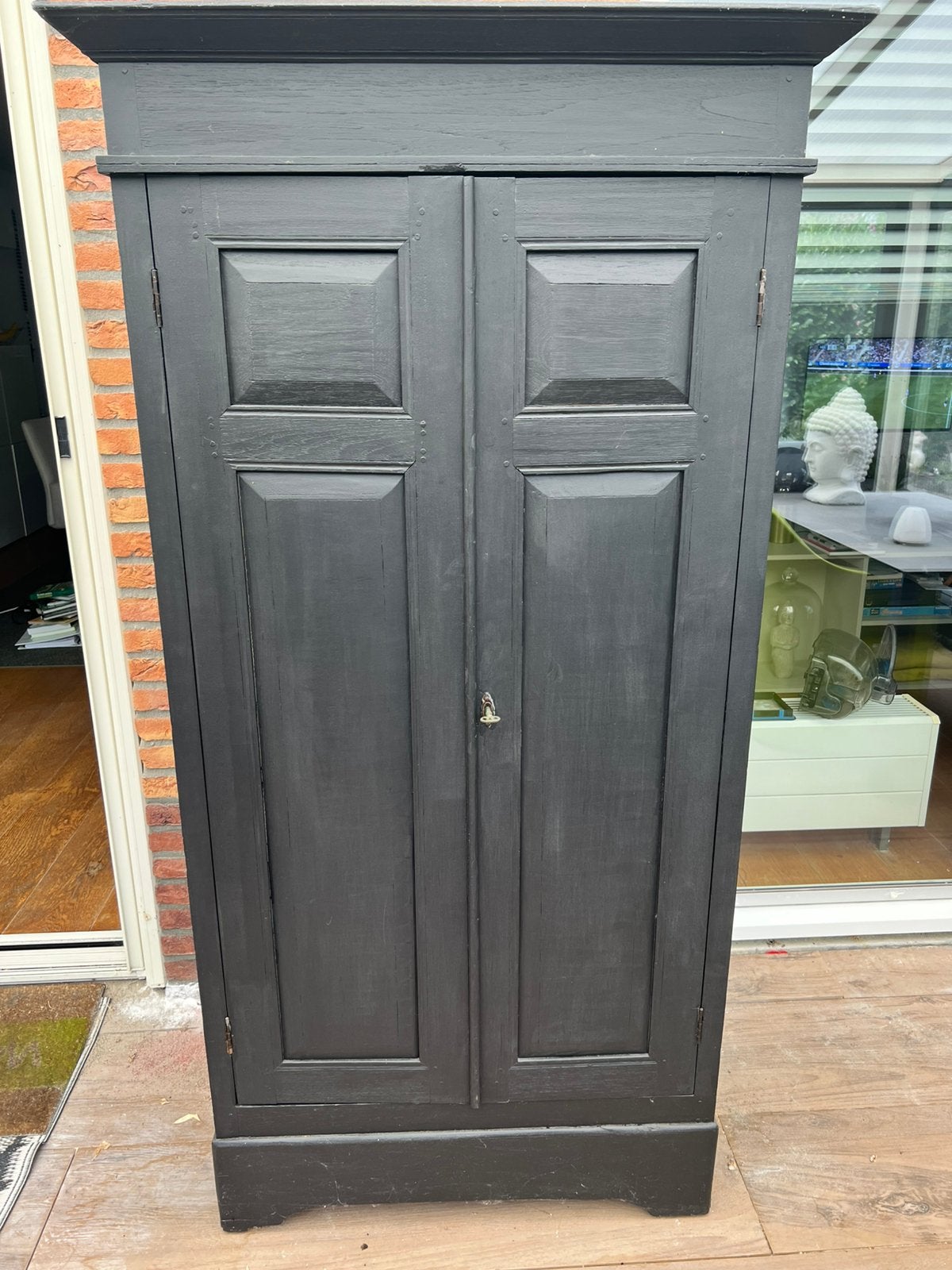 Koloniale kast mat zwart, Antiek en Kunst, Ophalen