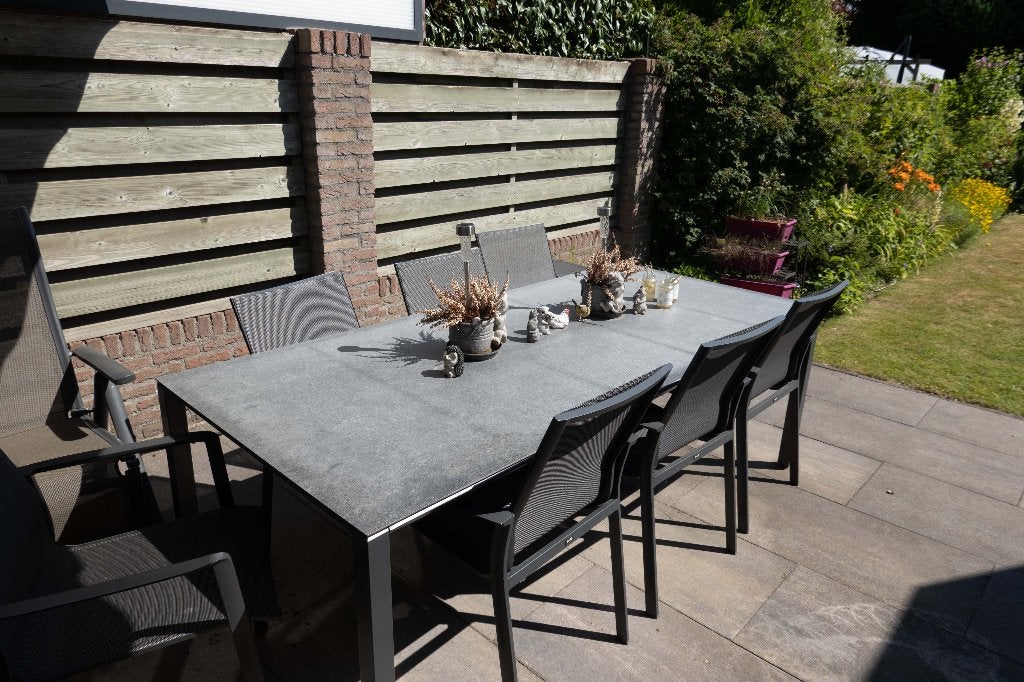 Tuintafel Hartman Victorio 220 x 100 Alu-HPL, Tuin en Terras, Tuintafels, Ophalen, Gebruikt, Rechthoekig, Aluminium