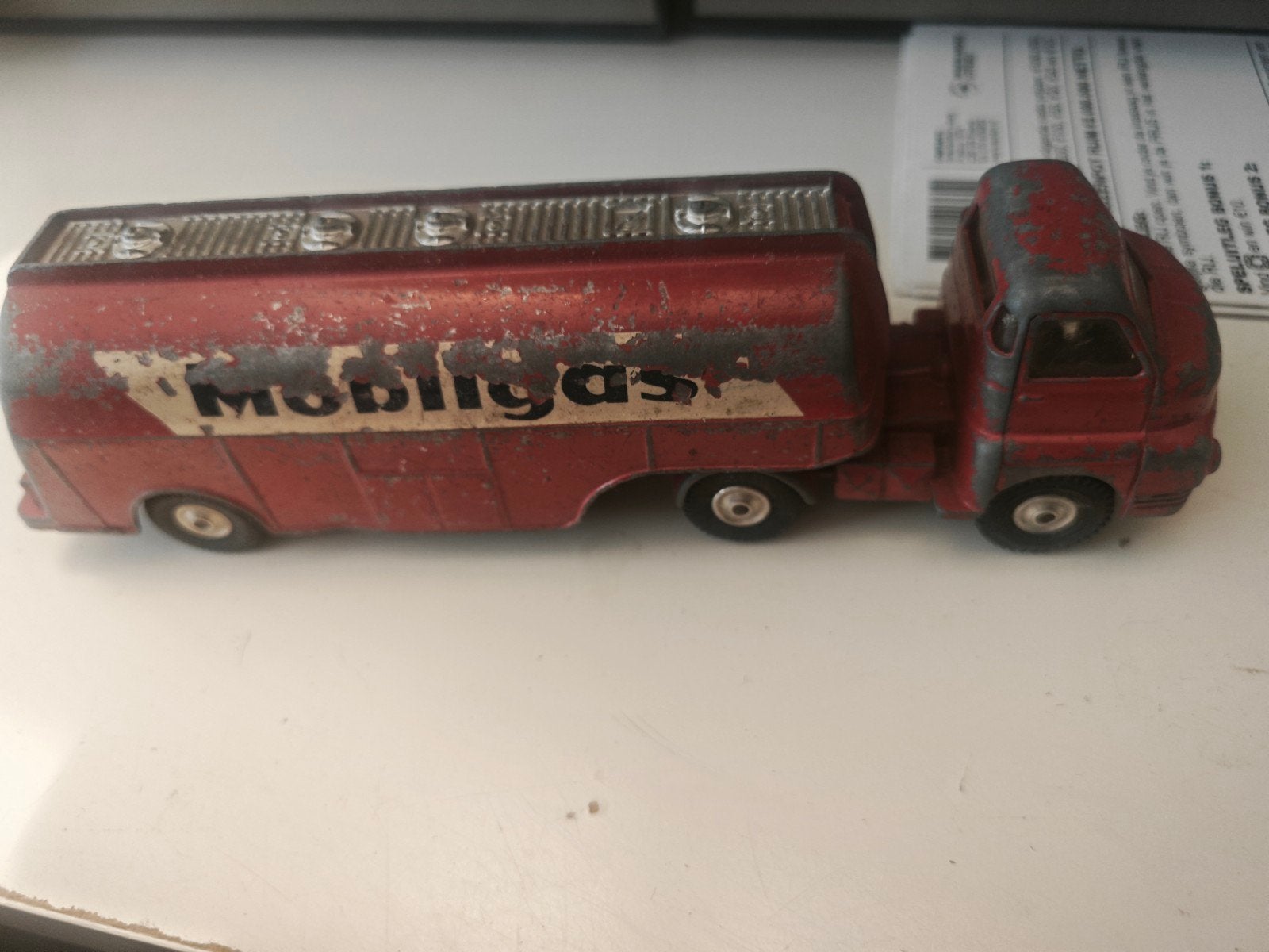 Vintage Corgi Toys Mobiloil Tankwagen - Big Bedford Tractor, Ophalen of Verzenden, Gebruikt