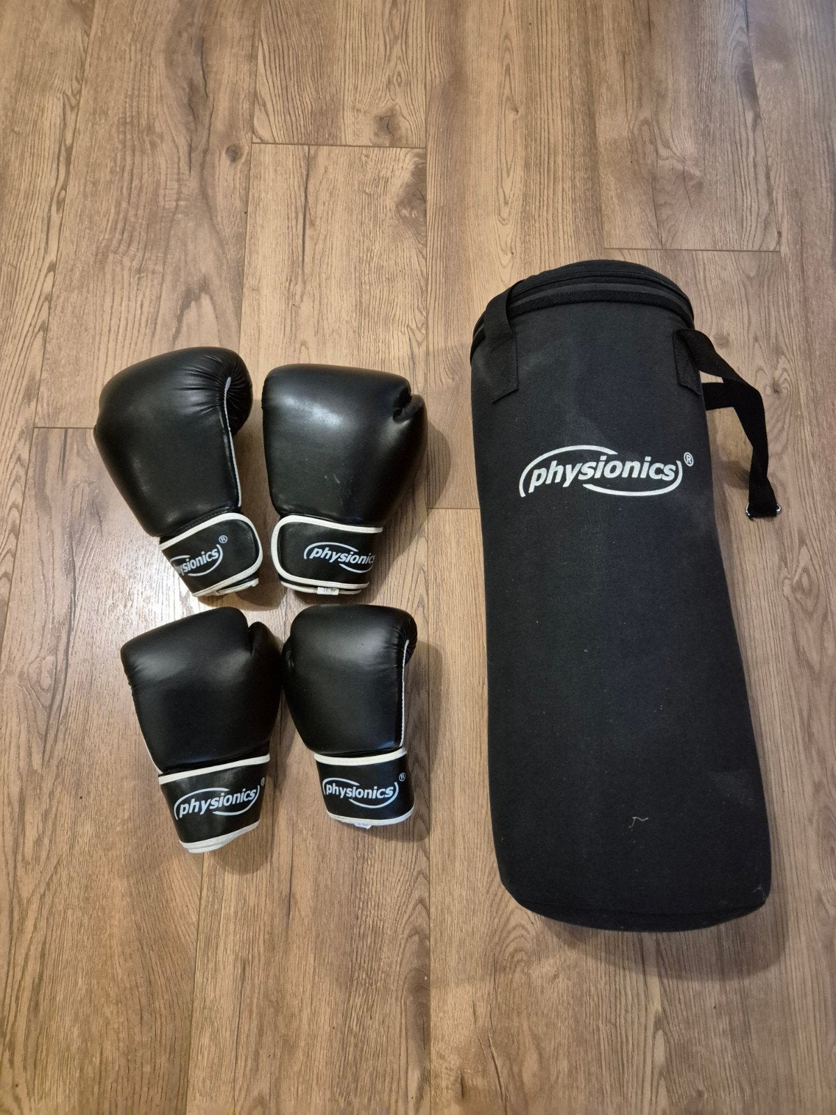 Bokshandschoenen en bokszak set - Physionics, Sport en Fitness, Ophalen, Gebruikt, Bokszak