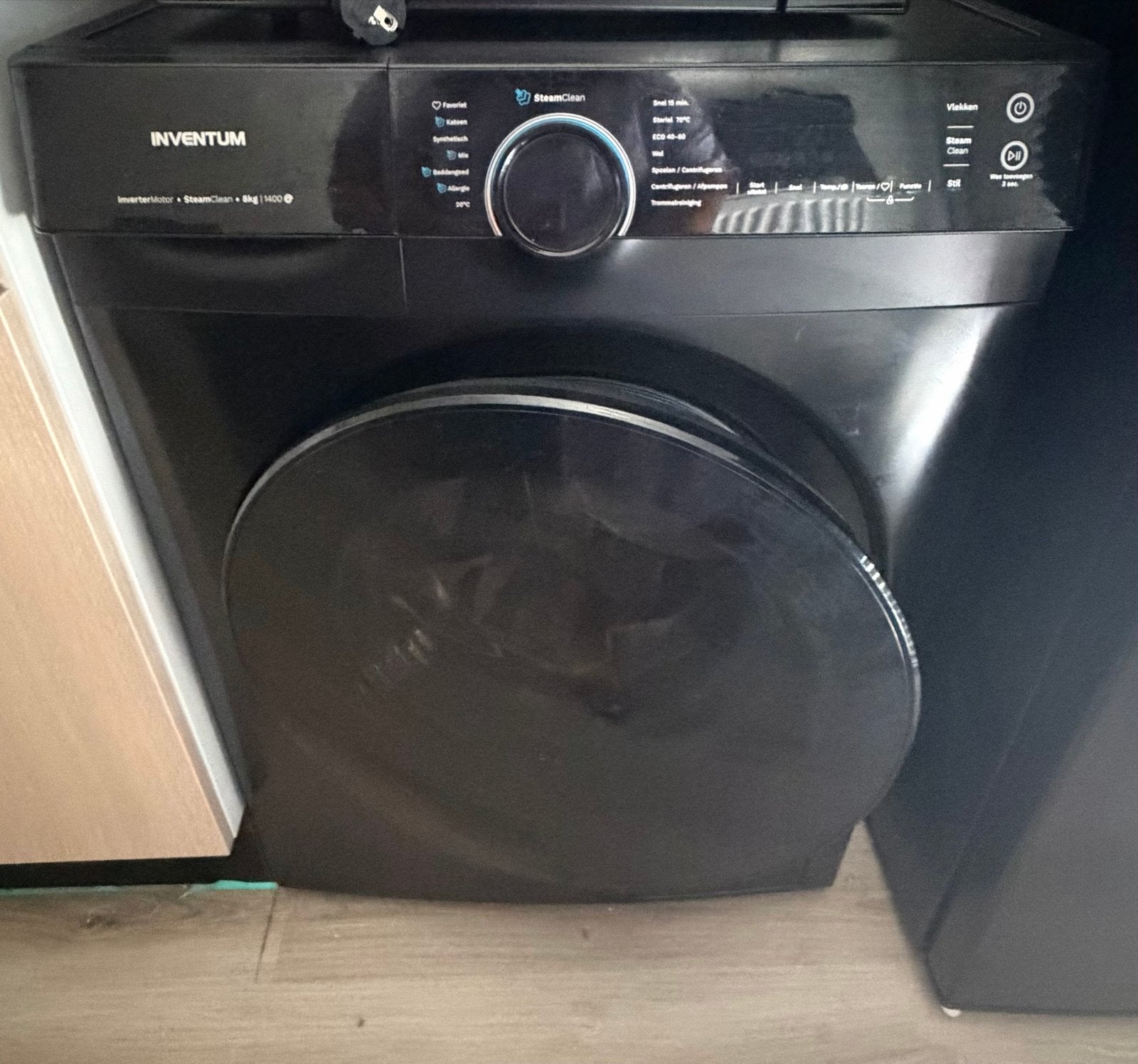 Inventum VWM8010B Wasmachine - 8kg - 1400 toeren - Zwart, Ophalen, 1200 tot 1600 toeren, 8 tot 10 kg, Zo goed als nieuw