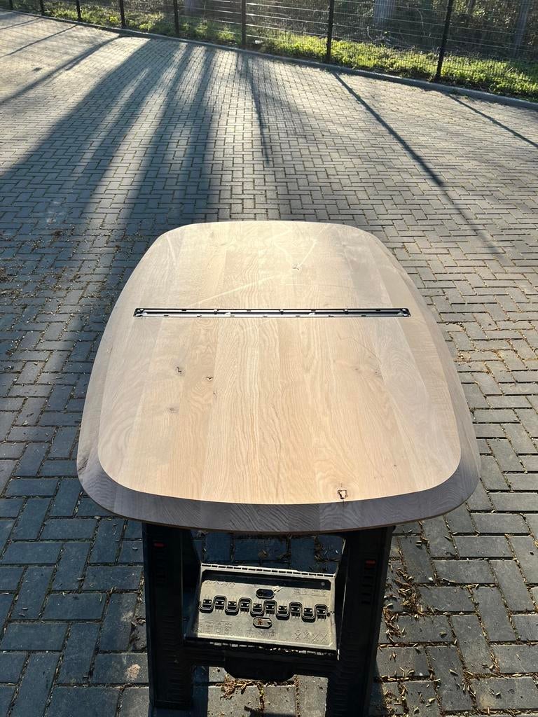 Deens ovaal eettafel 160x100x3 verjongd eiken rustiek, Ophalen, Deens ovale tafel eiken rustiek verjongd, Eikenhout, Nieuw
